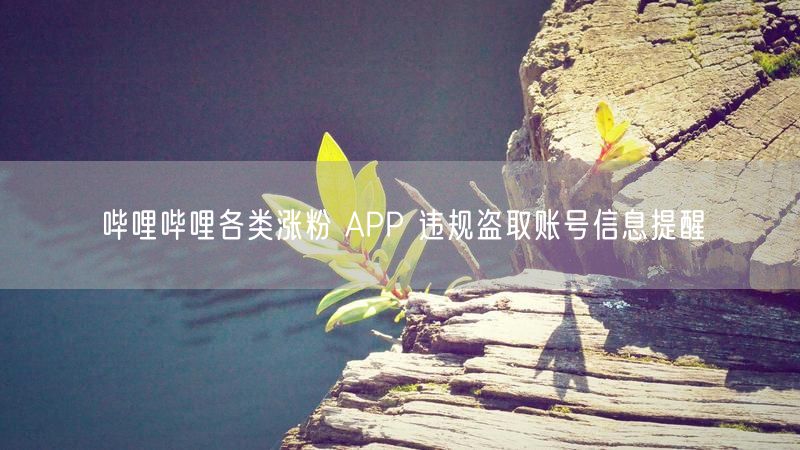 哔哩哔哩各类涨粉 APP 违规盗取账号信息提醒