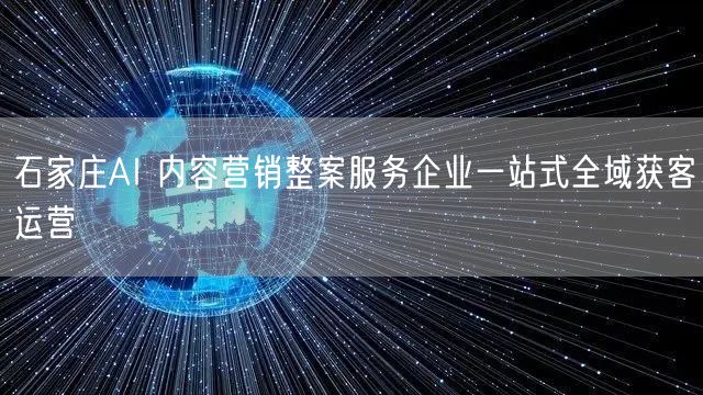 石家庄AI 内容营销整案服务企业一站式全域获客运营