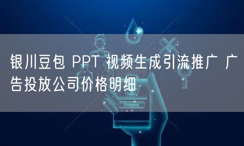 银川豆包 PPT 视频生成引流推广 广告投放公司价格明细