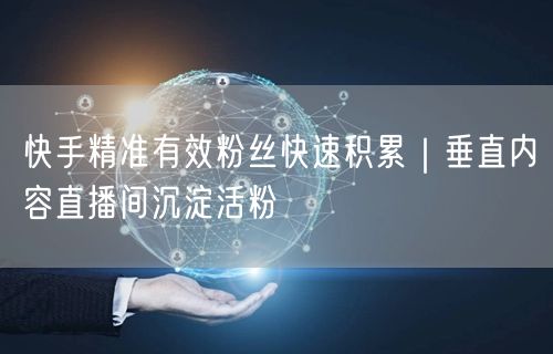 快手精准有效粉丝快速积累｜垂直内容直播间沉淀活粉