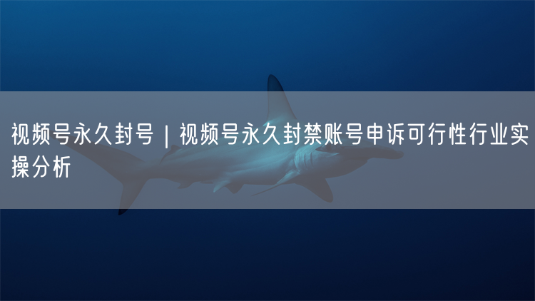 视频号永久封号｜视频号永久封禁账号申诉可行性行业实操分析