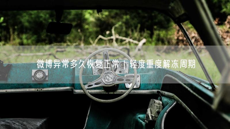 微博异常多久恢复正常｜轻度重度解冻周期