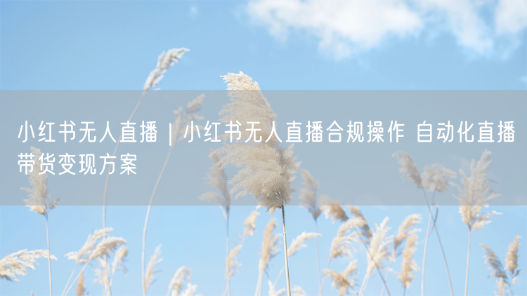 小红书无人直播｜小红书无人直播合规操作 自动化直播带货变现方案