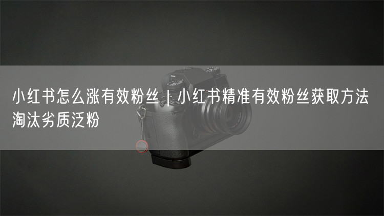 小红书怎么涨有效粉丝｜小红书精准有效粉丝获取方法 淘汰劣质泛粉
