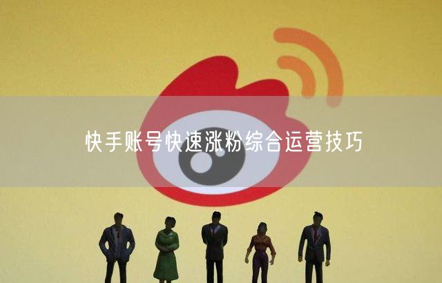 快手账号快速涨粉综合运营技巧
