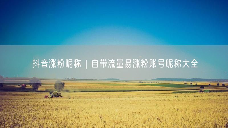 抖音涨粉昵称｜自带流量易涨粉账号昵称大全