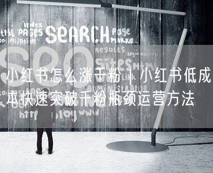 小红书怎么涨千粉｜小红书低成本快速突破千粉瓶颈运营方法