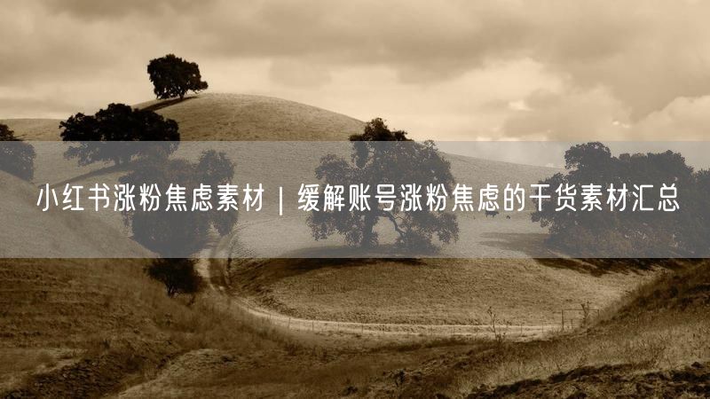 小红书涨粉焦虑素材｜缓解账号涨粉焦虑的干货素材汇总