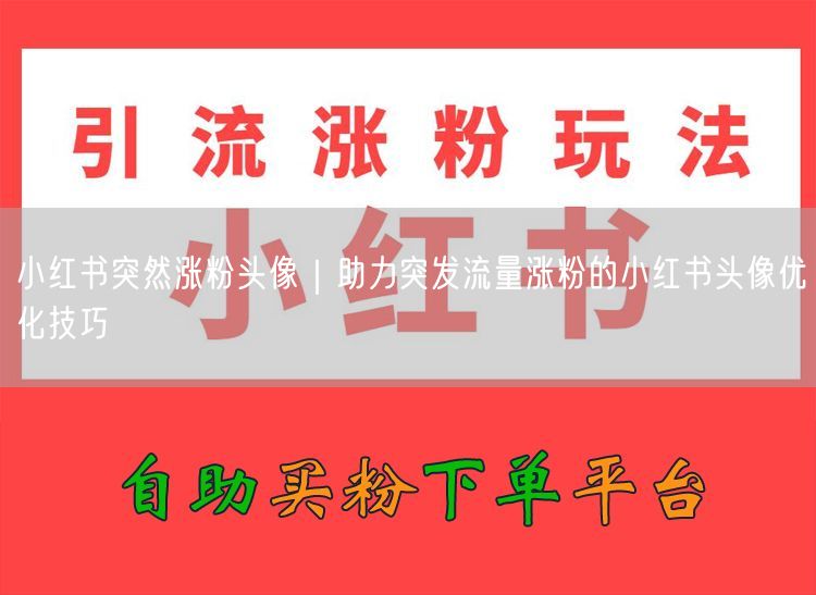 小红书突然涨粉头像｜助力突发流量涨粉的小红书头像优化技巧