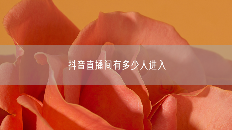 抖音直播间有多少人进入